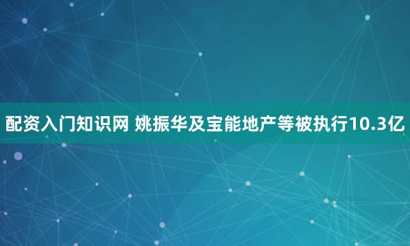 配资入门知识网 姚振华及宝能地产等被执行10.3亿
